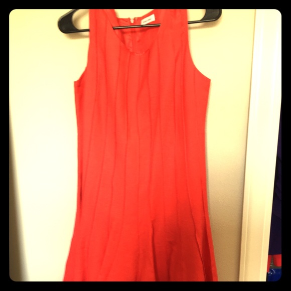 Calvin Klein flowy dress in burnt orange - Picture 1 of 3